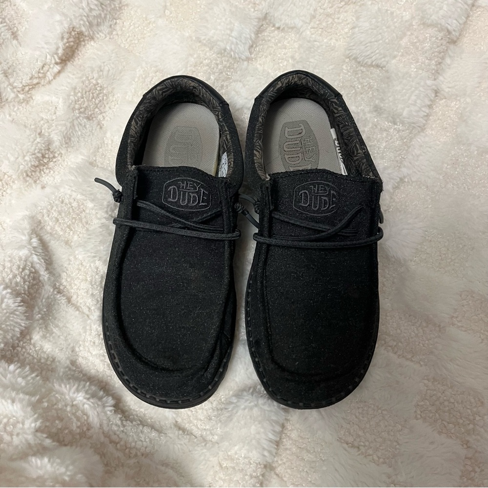 Hey Dude Black Loafers Minimalist Slip-Ons